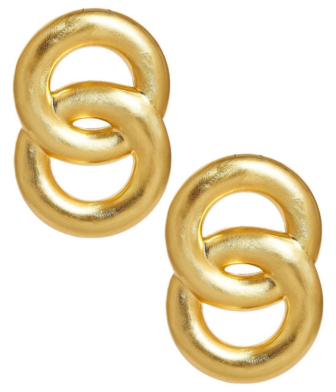Spencer Earring - Medium - Brushed Gold - 18k Gold Plated - WS