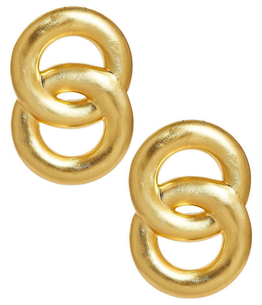 Spencer Earring - Medium - Brushed Gold - 18k Gold Plated - WS