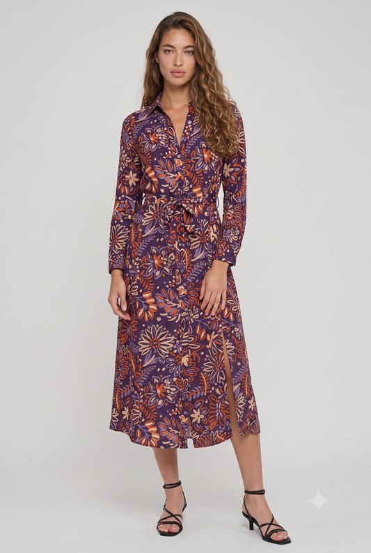 Twilight Belted Midi Dress