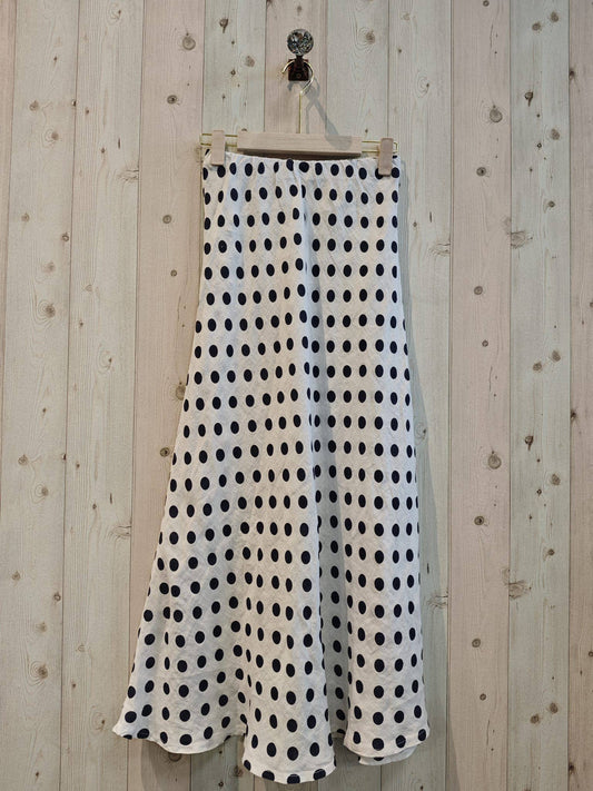 REF 13561 POLKA DOT SKIRT 100% LINEN