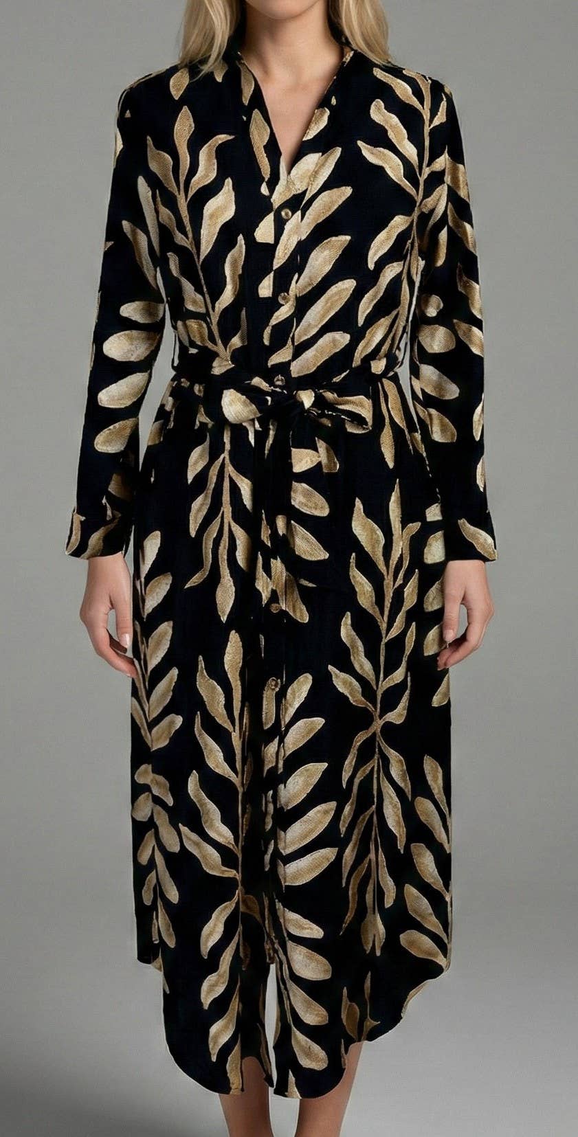 Thira's Palm Shirt Midi Dress