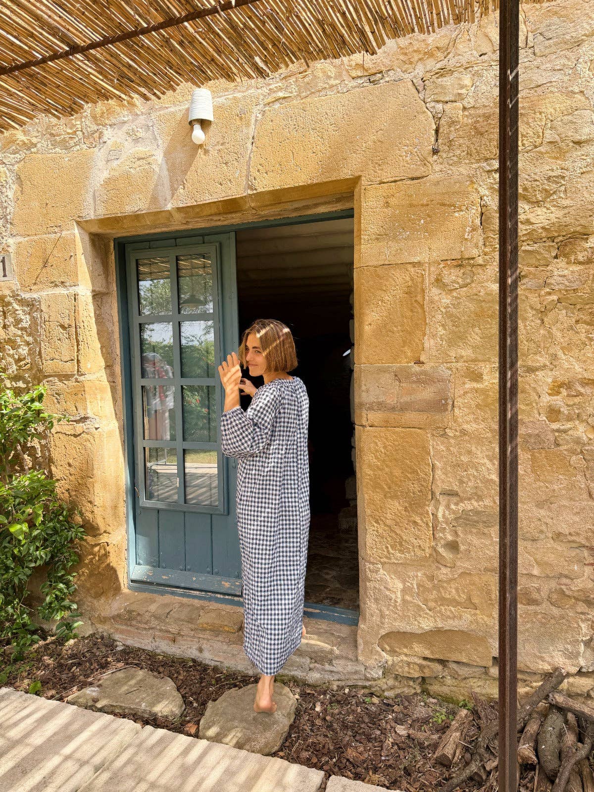 Matilde Navy Gingham Dress