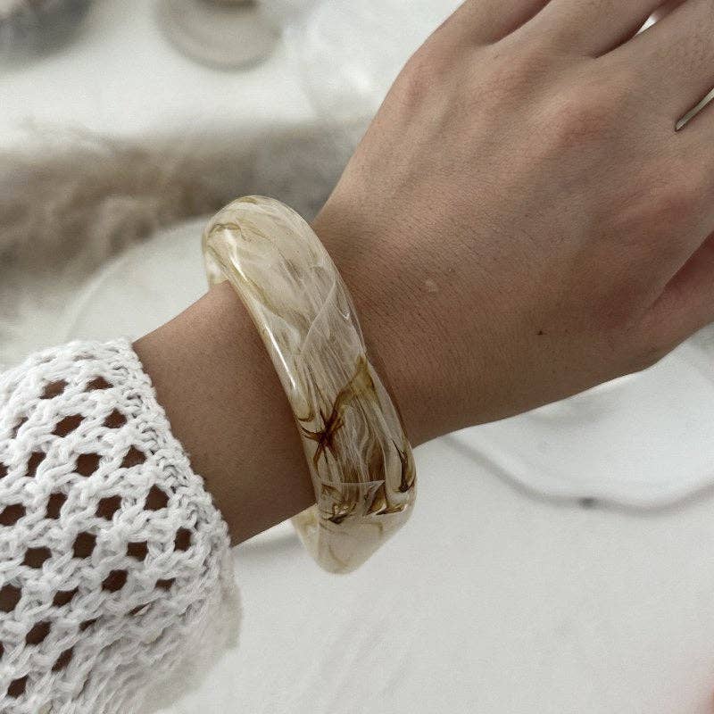 Irregular Acrylic Resin Bangle Bracelets DP25B583