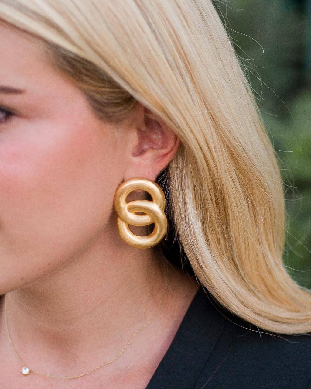 Spencer Earring - Medium - Brushed Gold - 18k Gold Plated - WS
