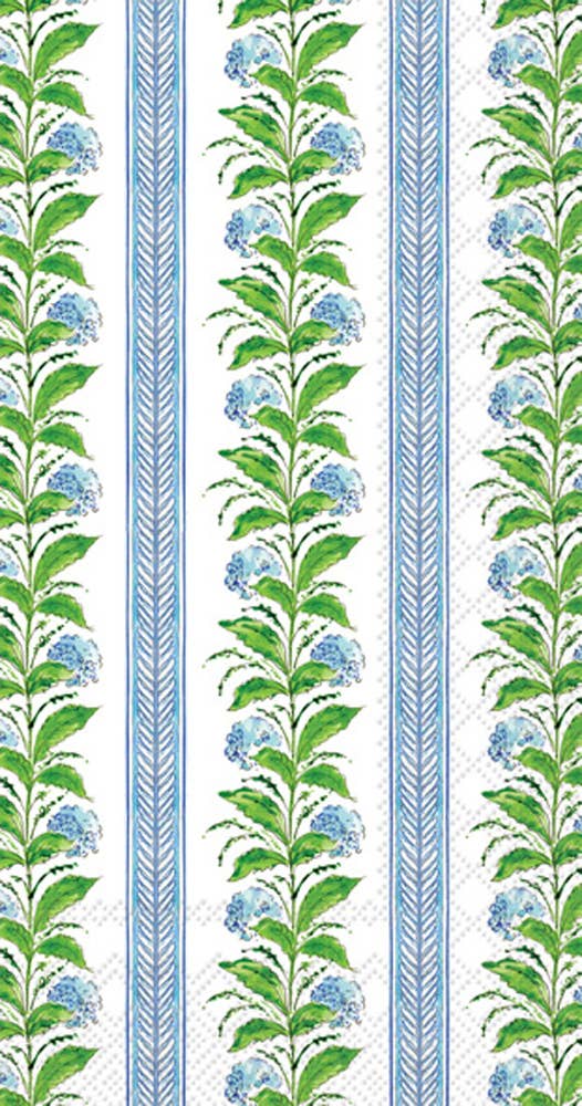 Paper Guest Towels 16 count Hydrangea Stripes Rosanne Beck