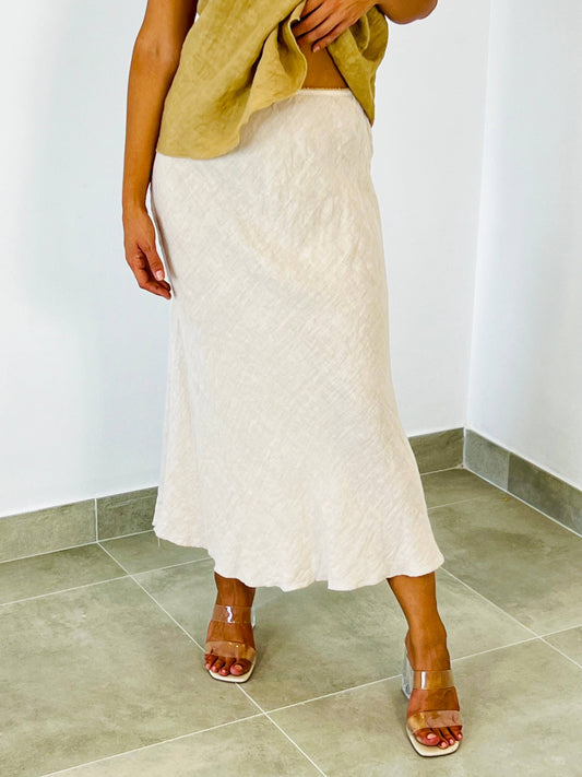 REF 6298 100% LINEN SKIRT