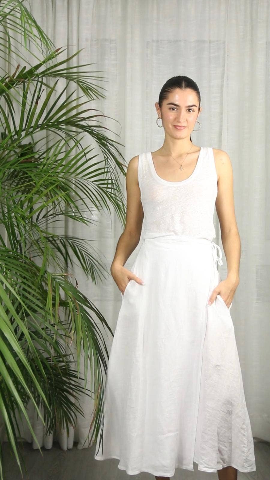 REF 6088 100% LINEN SKIRT