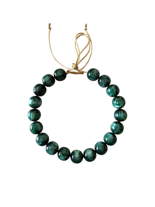 Chunky Beaded Necklace - Sea Moss