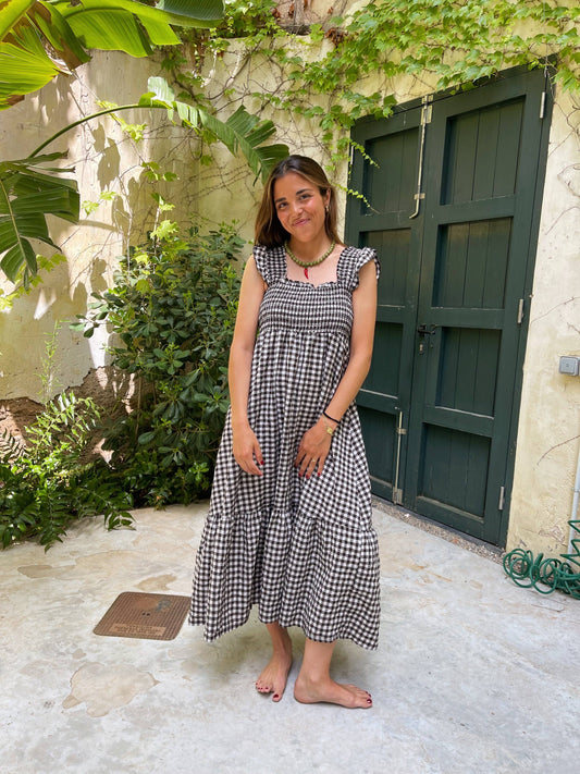 Amaia Brown Gingham Dress