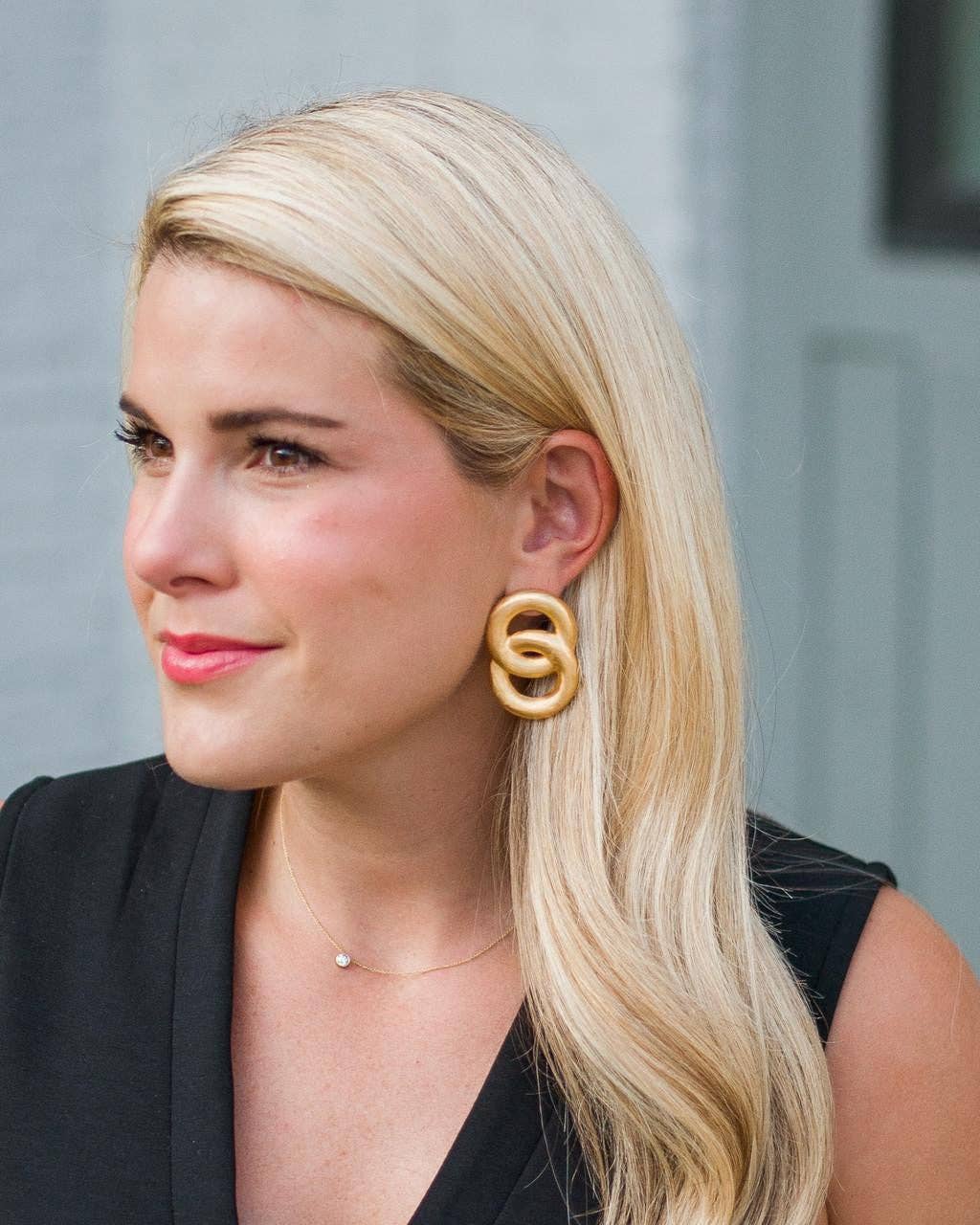 Spencer Earring - Medium - Brushed Gold - 18k Gold Plated - WS