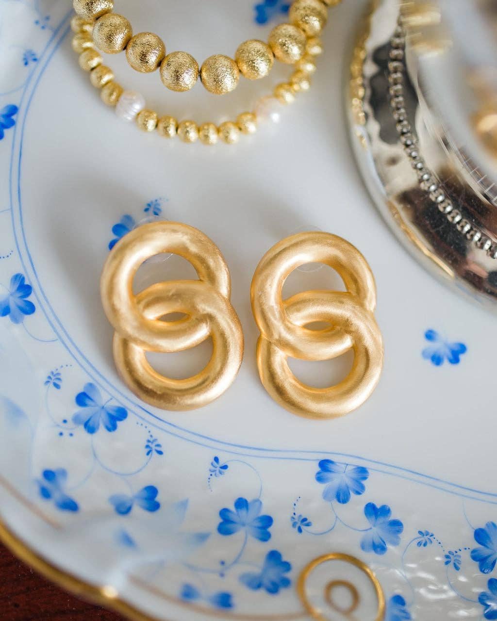 Spencer Earring - Medium - Brushed Gold - 18k Gold Plated - WS