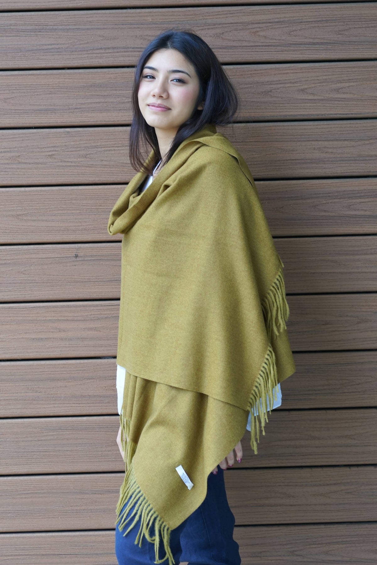 Cozy Cashmere Blend Stole-Olive