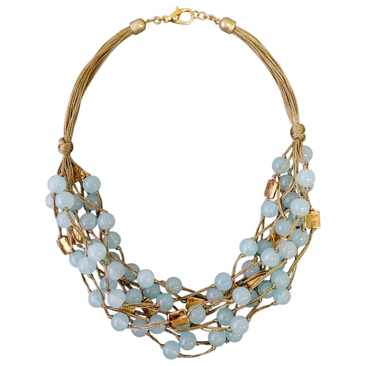 Chunky Blue Beaded Necklace