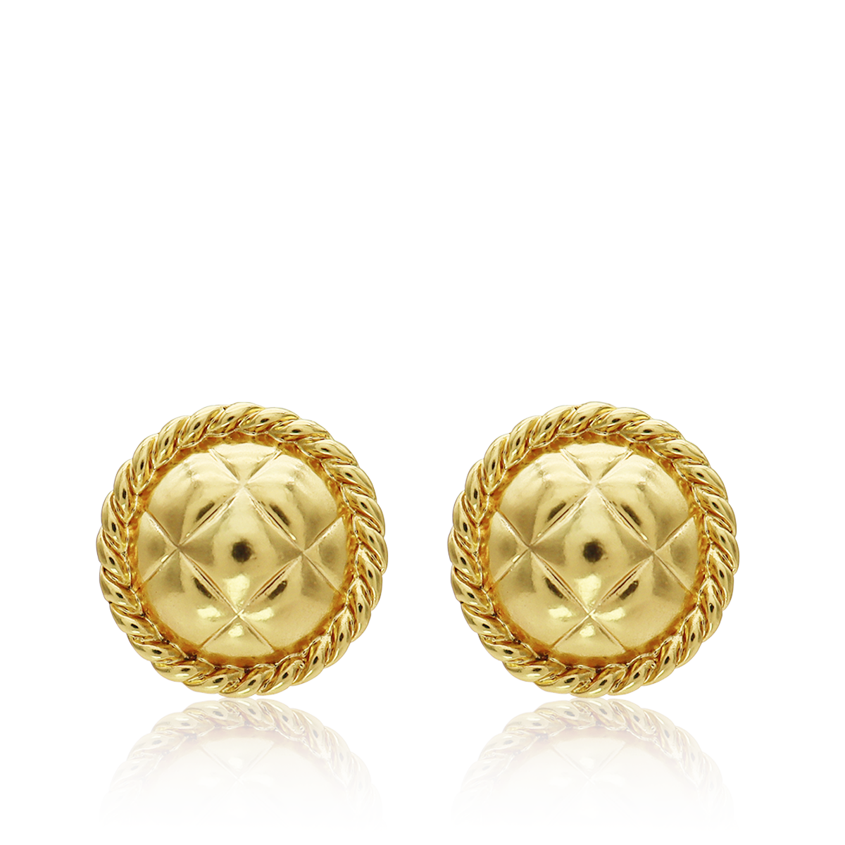Tufted Texture Stud Earrings - 24K Gold Plated