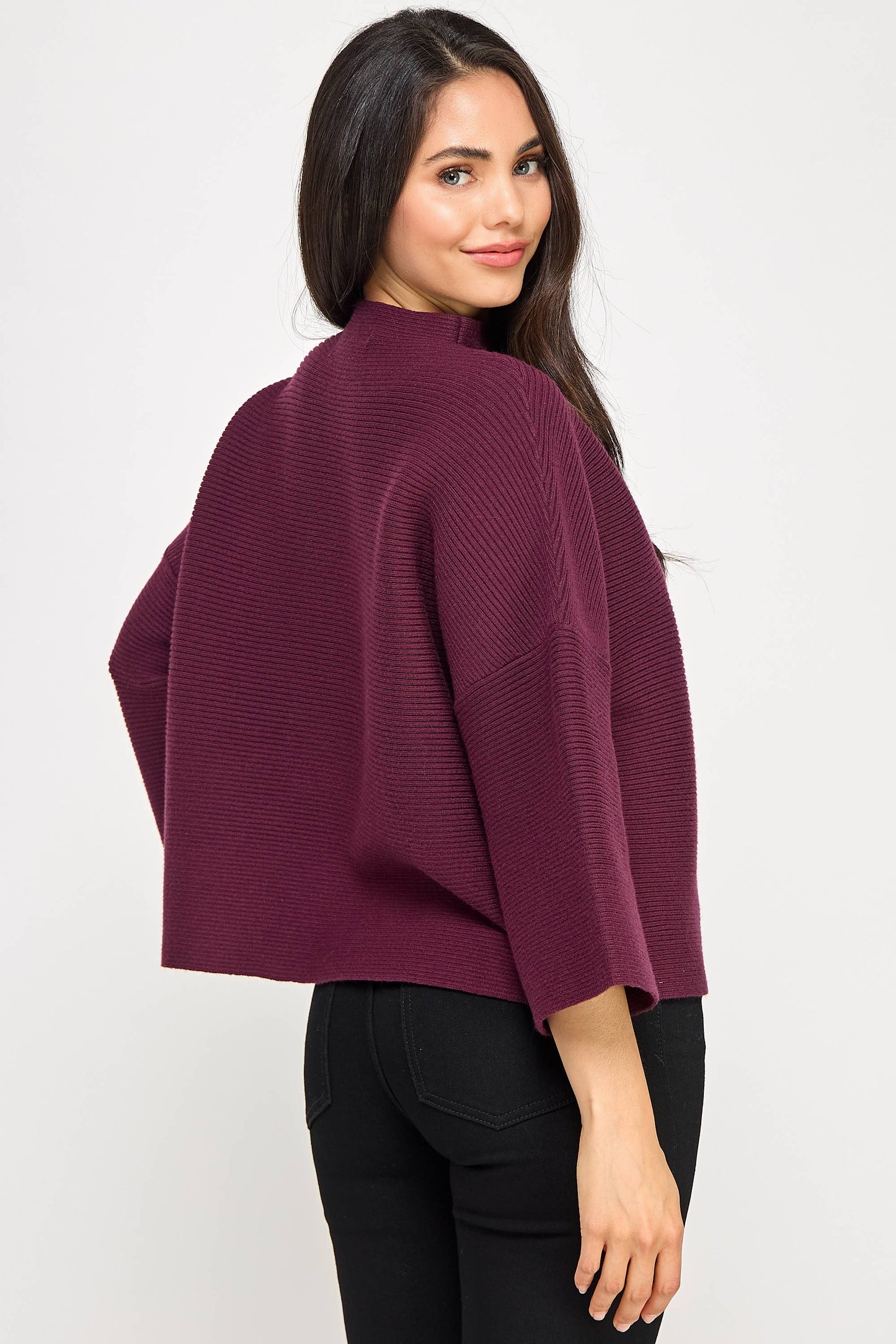 JT-5002-6 NOT YOUR CASUAL TOP-MERLOT