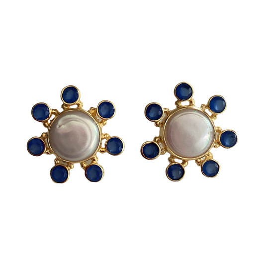 Contessa Earring | Blue Chalcedony