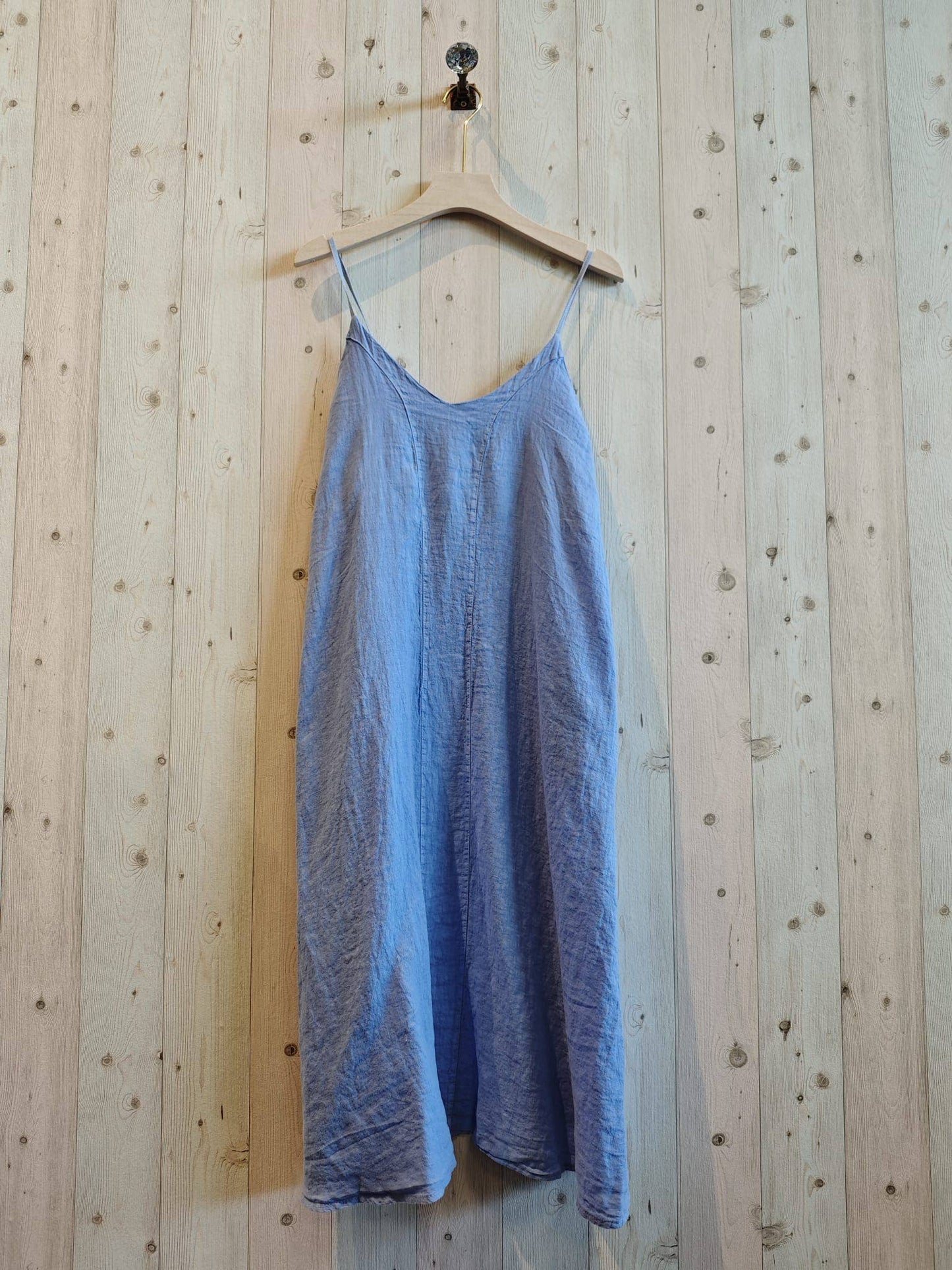 REF 18017 100% LINEN STRAP DRESS