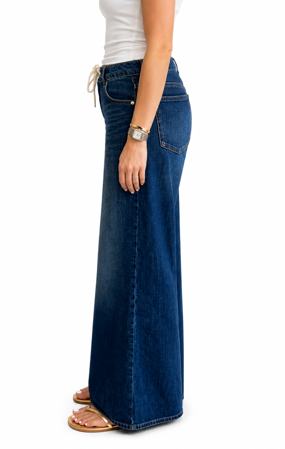 32" Baggy Wide Leg Jean w Drawstring