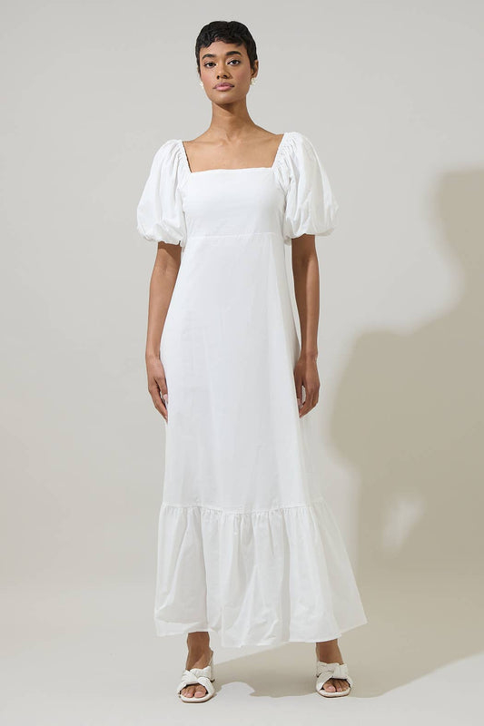 Xena Puff Sleeve Maxi Dress