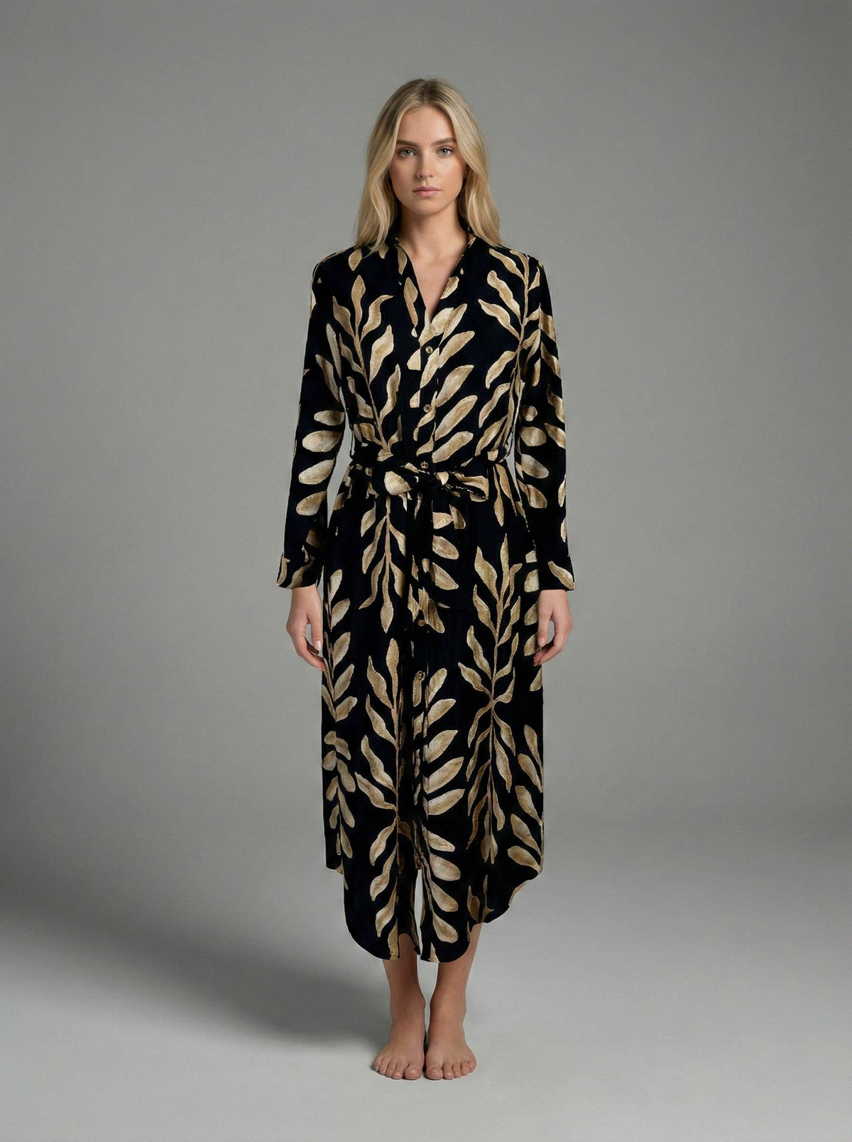 Thira's Palm Shirt Midi Dress