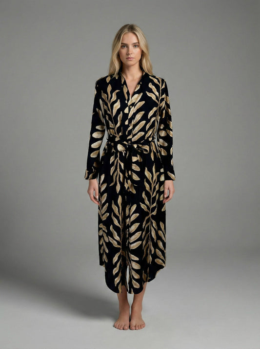 Thira's Palm Shirt Midi Dress