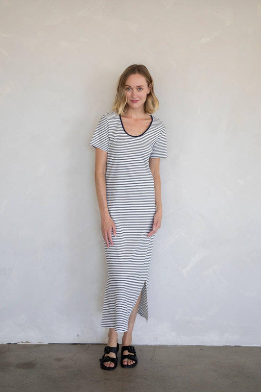 Navy Stripe Midi