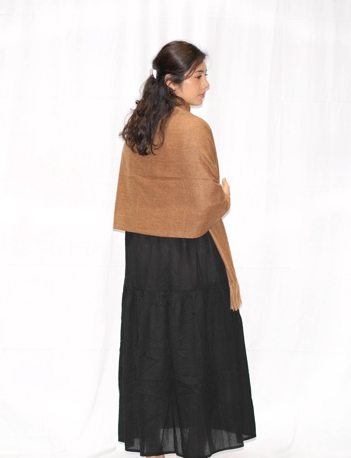 Cozy Cashmere Blend Stole Espresso