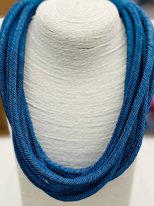 Slub 8-Strand Necklace (cobalt)