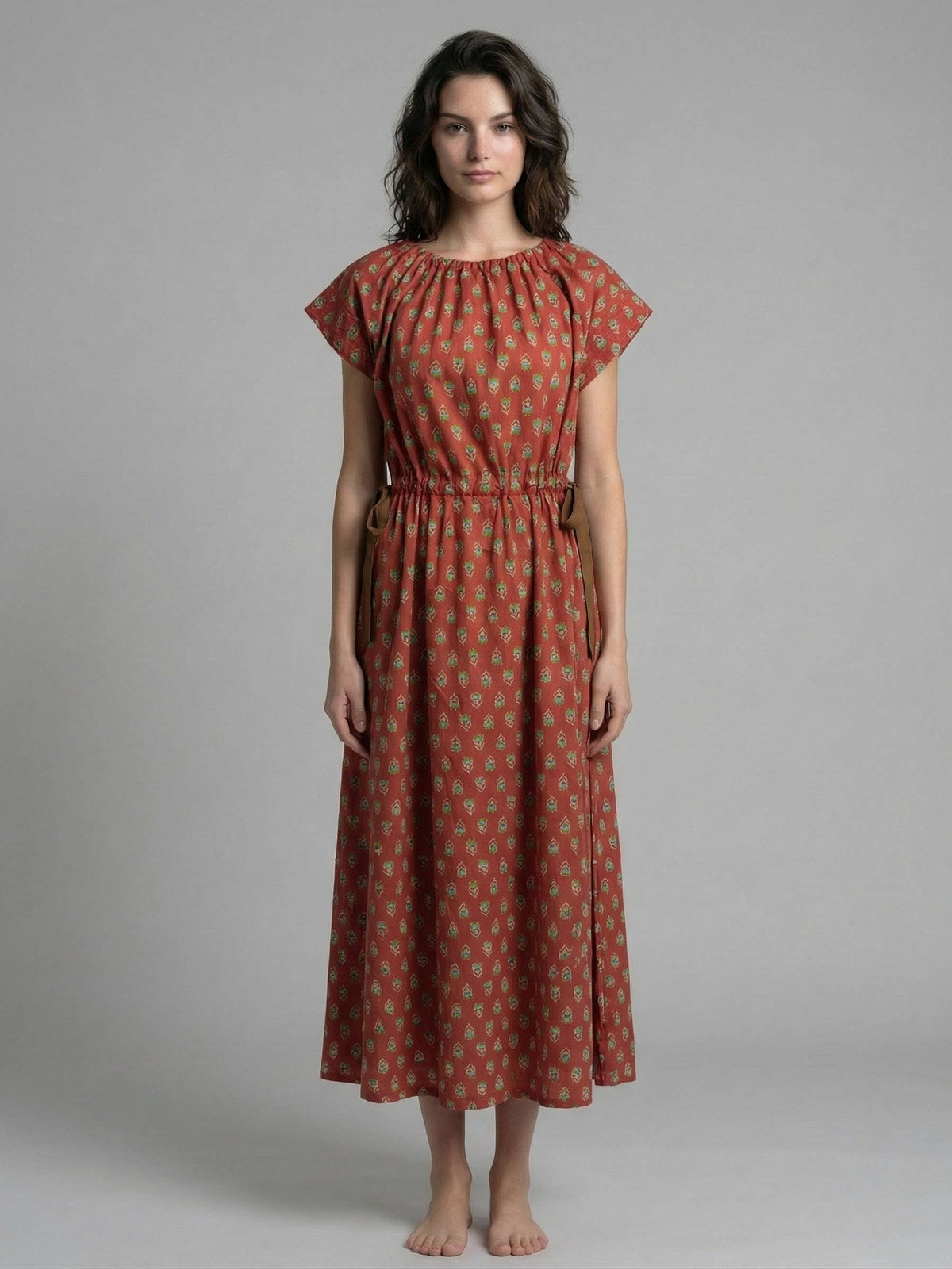 Rust Medallion Midi Dress