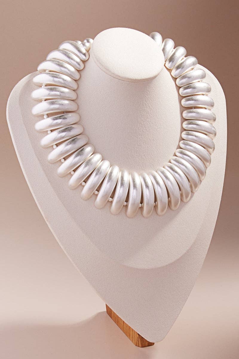 Vintage Metal Domed Shaped Ccb Short Nekclace