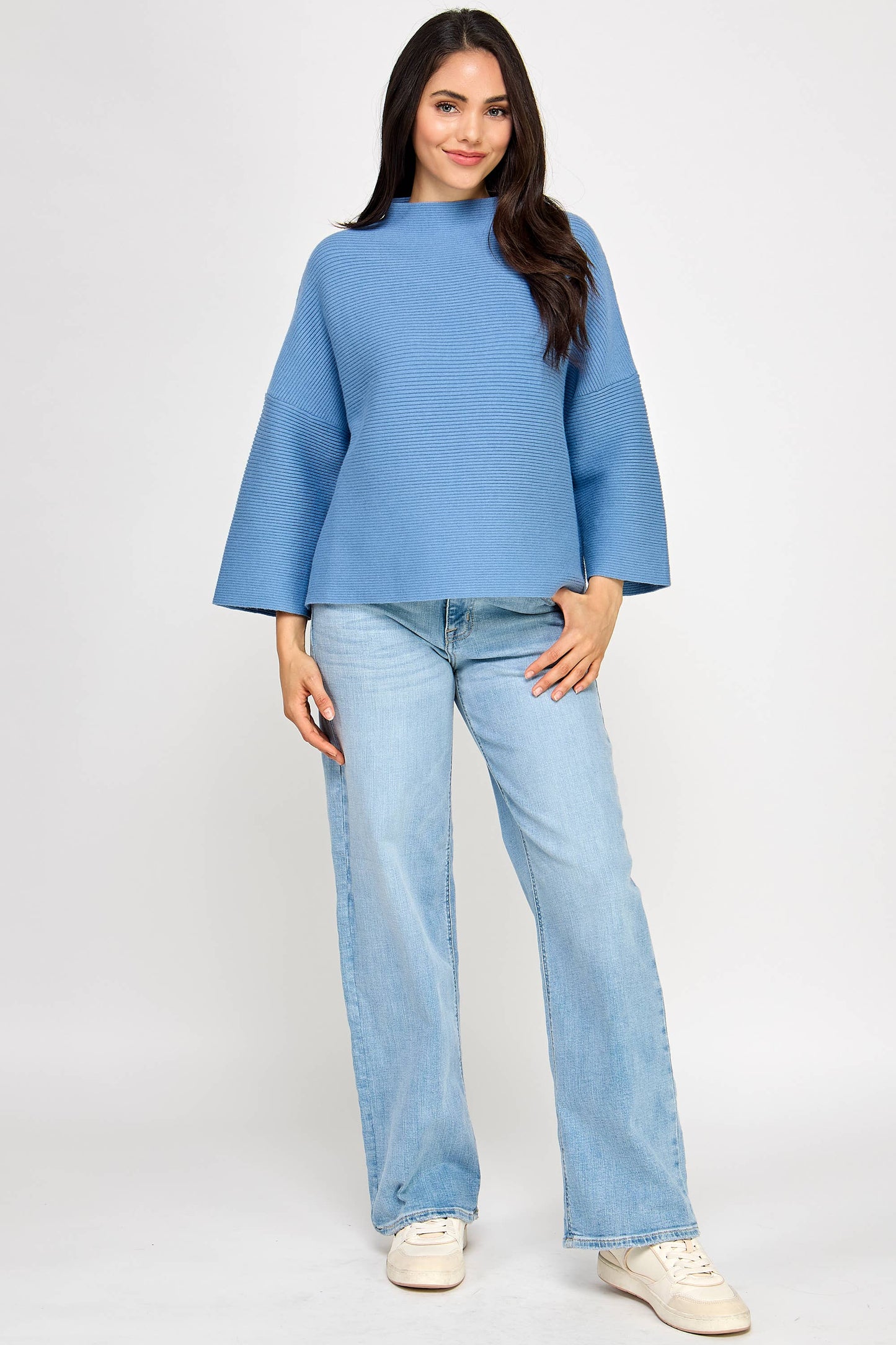 JT-5002-6 NOT YOUR CASUAL TOP-AZURE