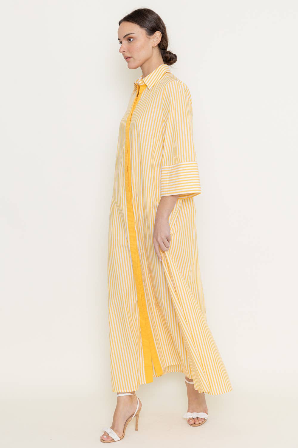 STRIPED MAXI SHIRT DRESS