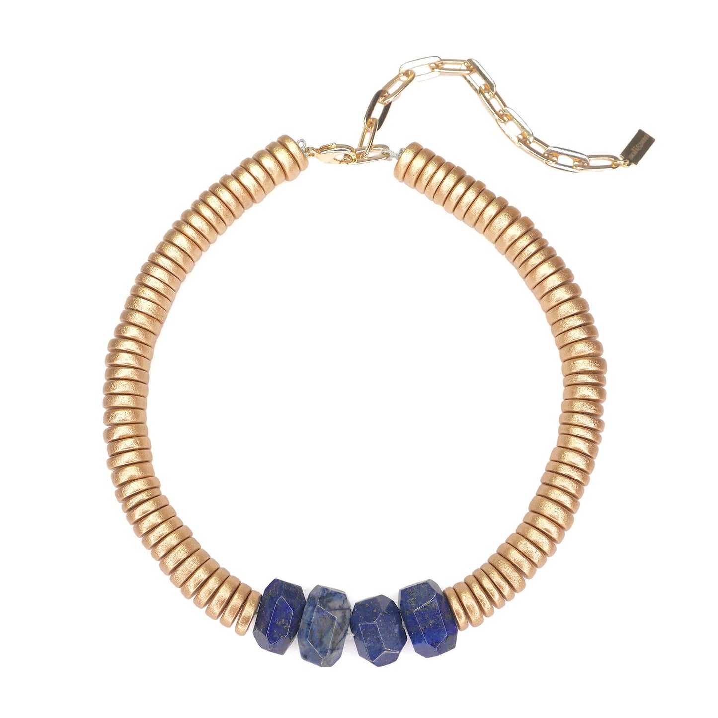 Gold Bead & Lapis Necklace | Resort Statement | Summer 2025