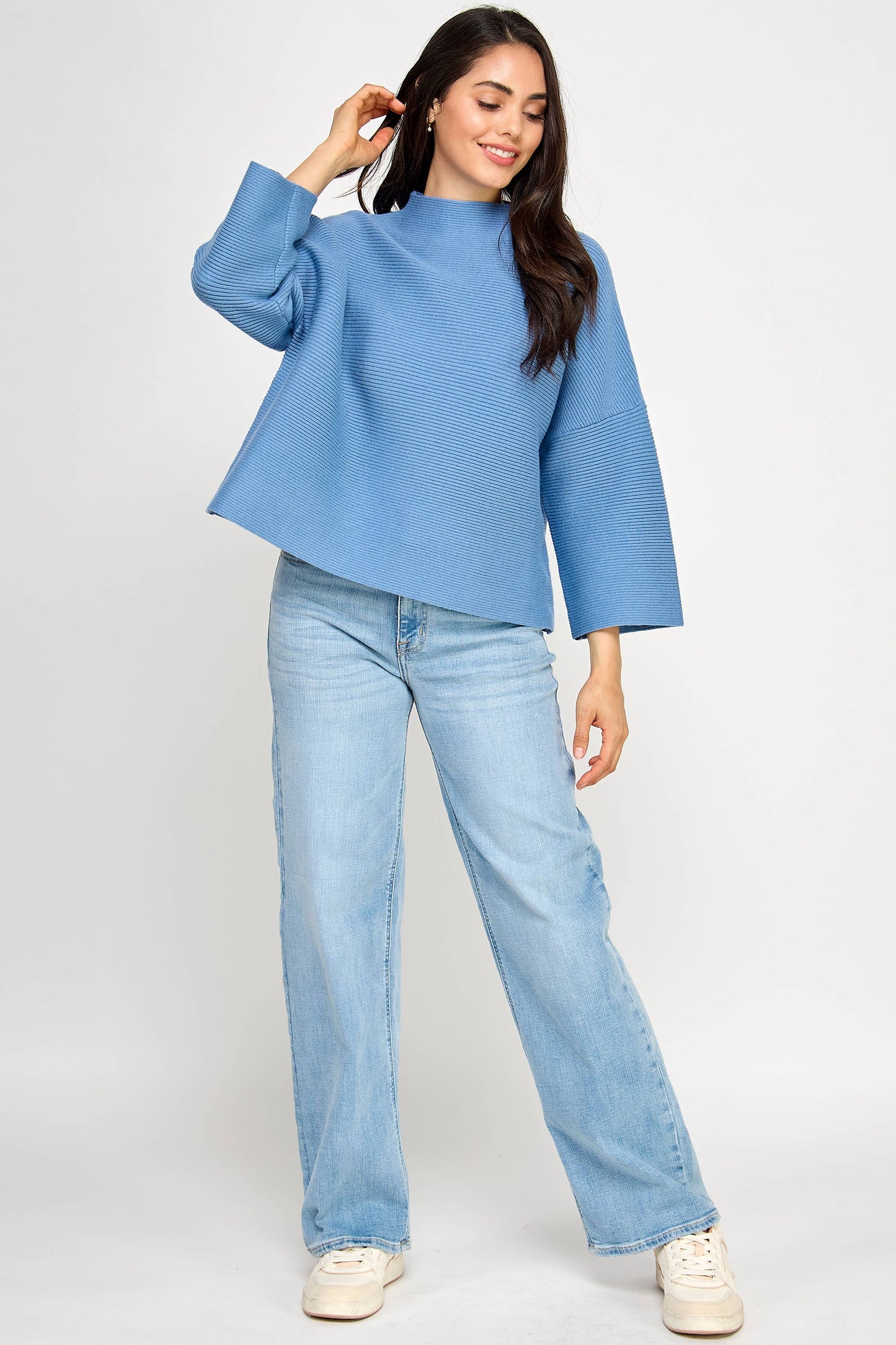 JT-5002-6 NOT YOUR CASUAL TOP-AZURE