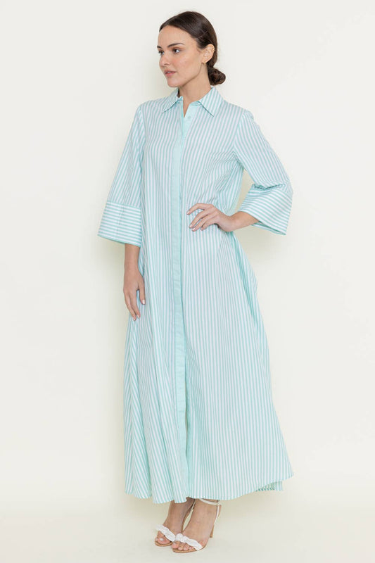 STRIPED MAXI SHIRT DRESS