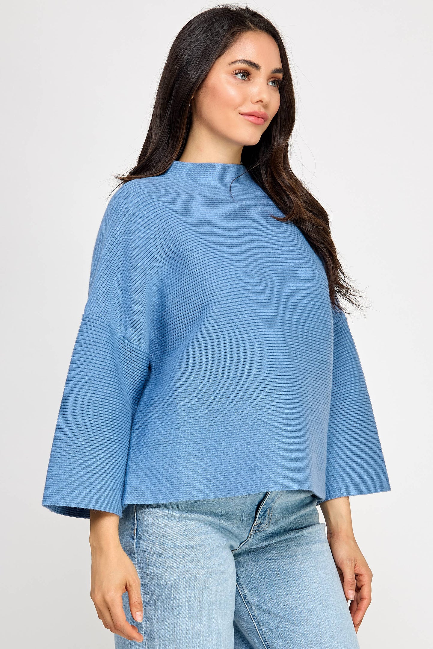 JT-5002-6 NOT YOUR CASUAL TOP-AZURE