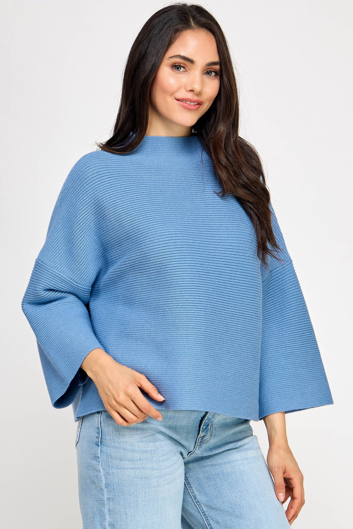 JT-5002-6 NOT YOUR CASUAL TOP-AZURE