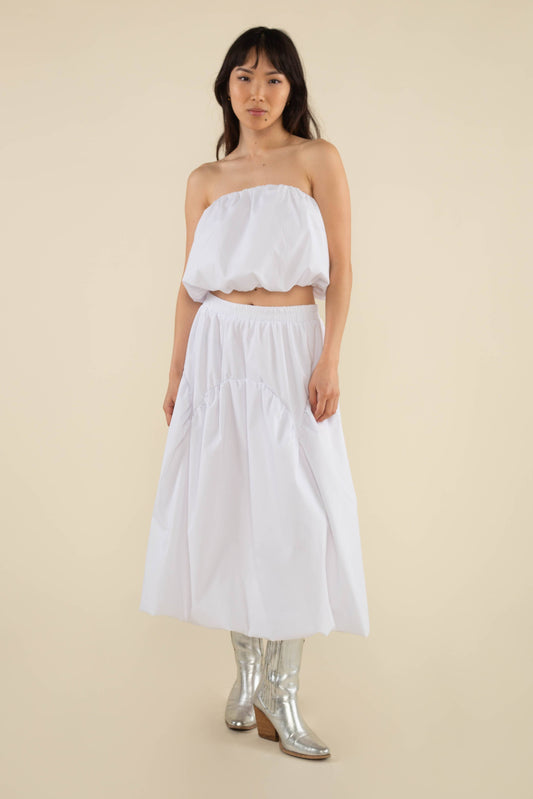 Faye Bubble Crop Poplin Tube Top