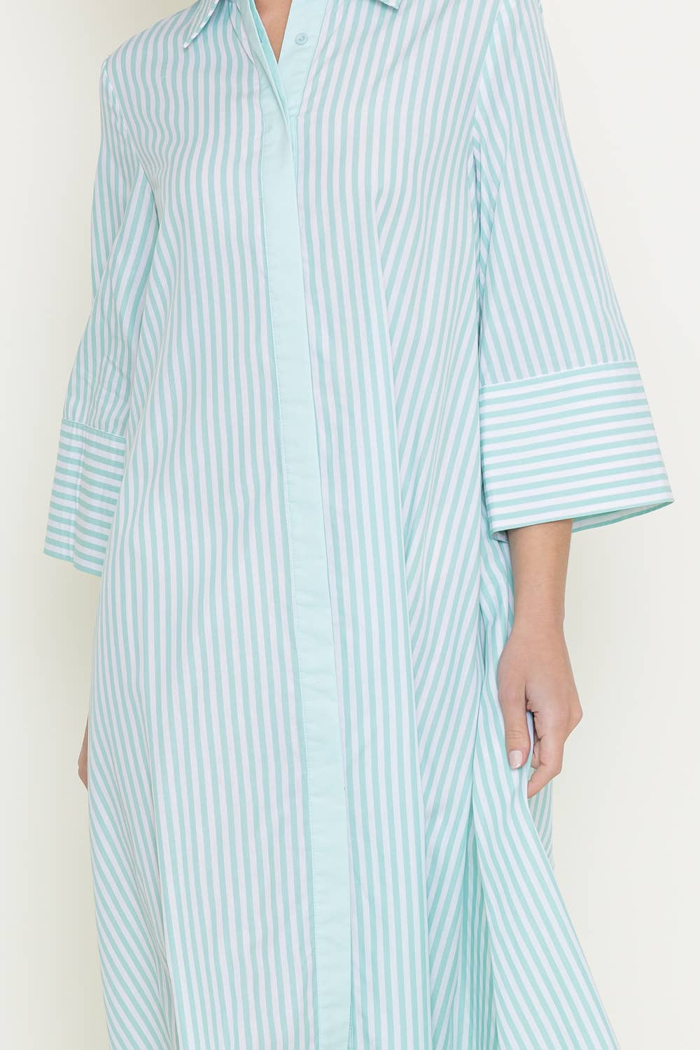 STRIPED MAXI SHIRT DRESS