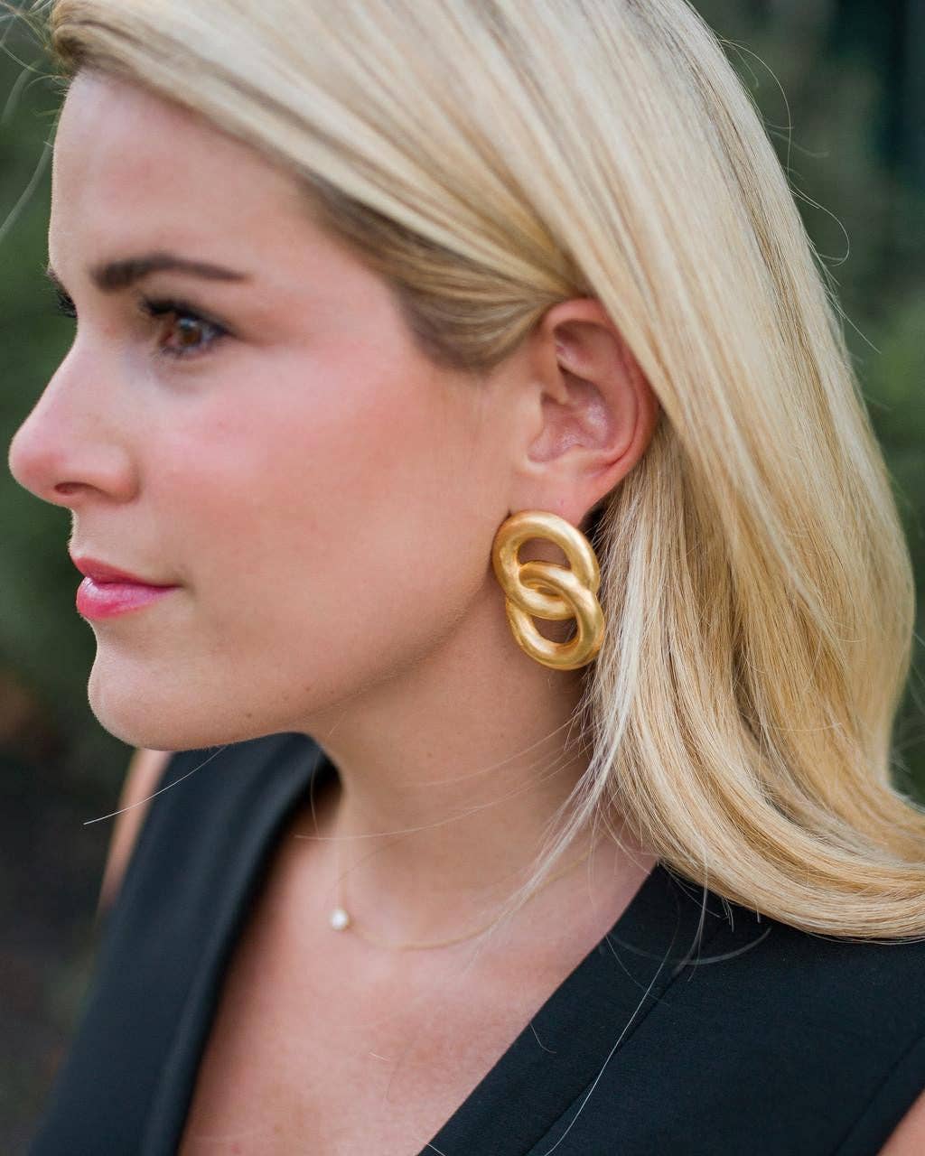 Spencer Earring - Medium - Brushed Gold - 18k Gold Plated - WS