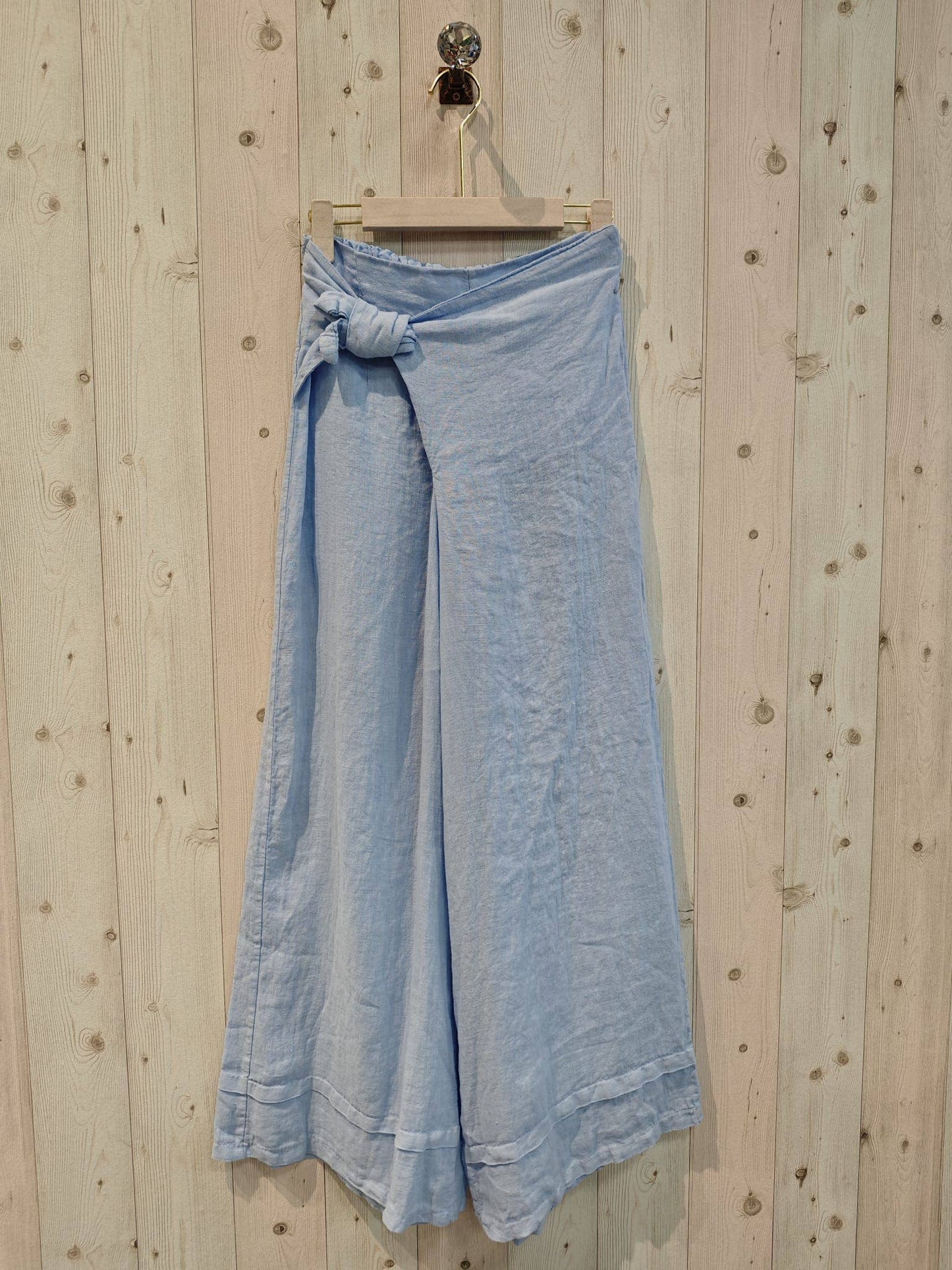 REF 30188 TROUSERS WITH LINEN TIE 100%