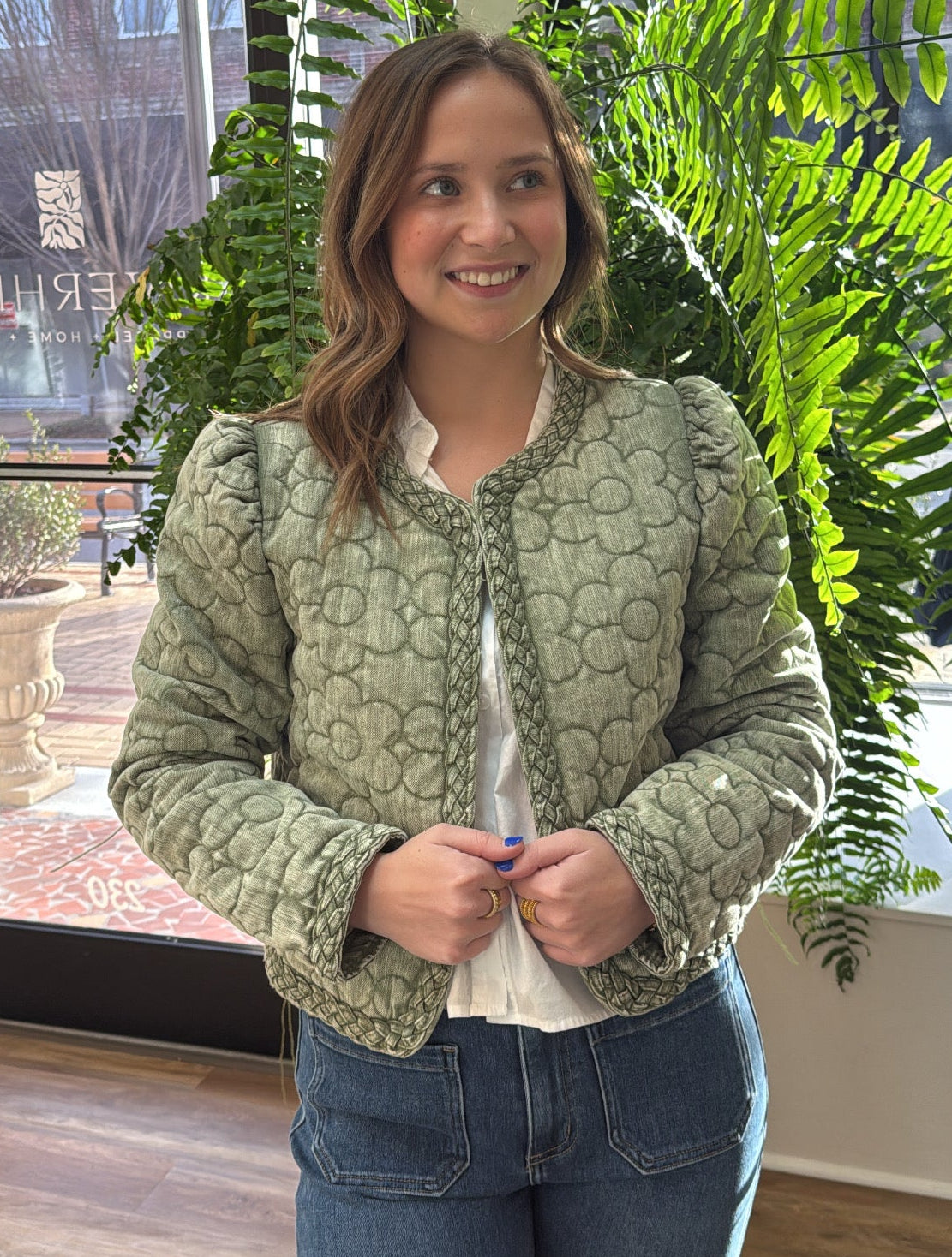 Denim Floral Jacket