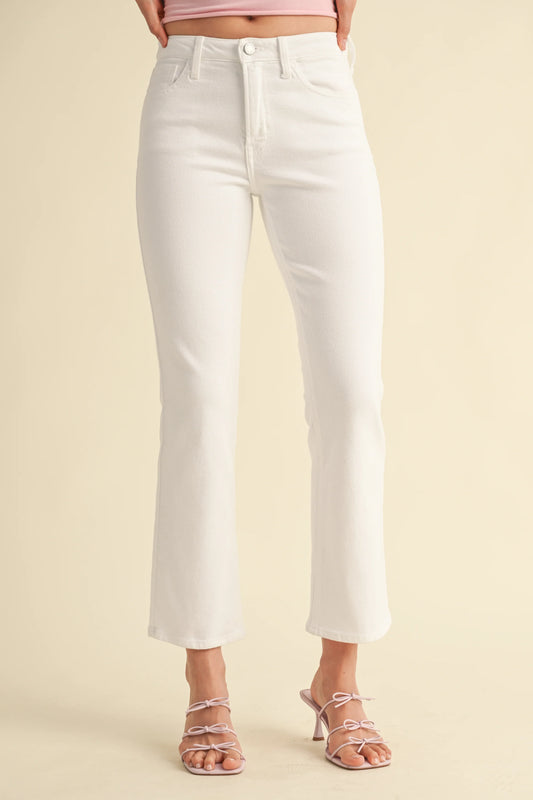 Slim Crop Bootcut | Optic White