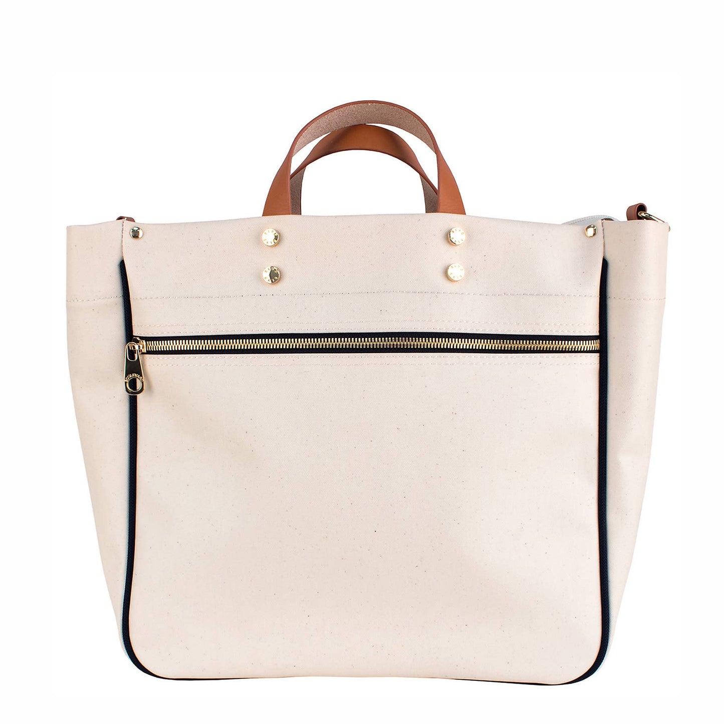 "Codie" Panda Canvas Tote with Leather Accents