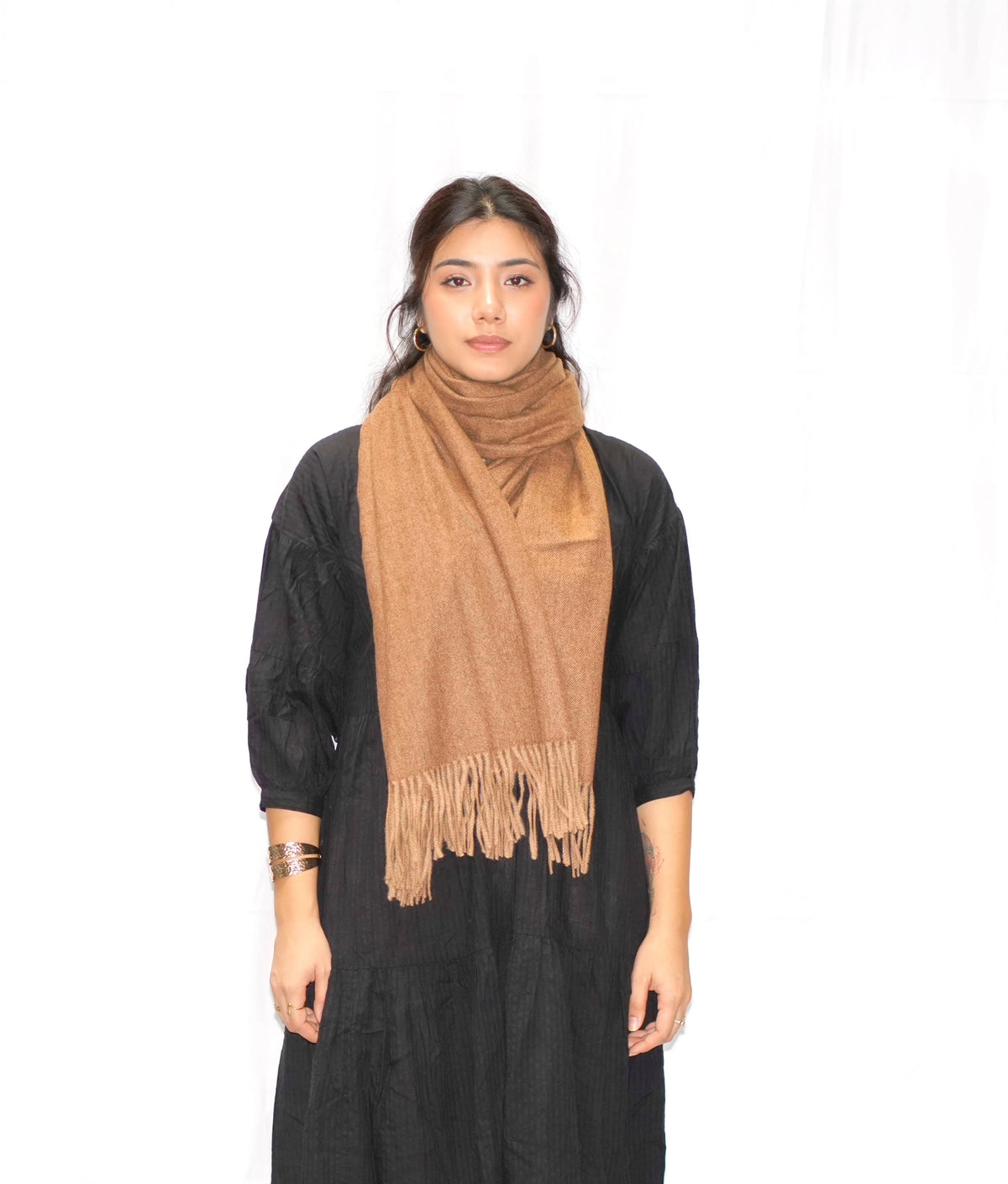 Cozy Cashmere Blend Stole Espresso
