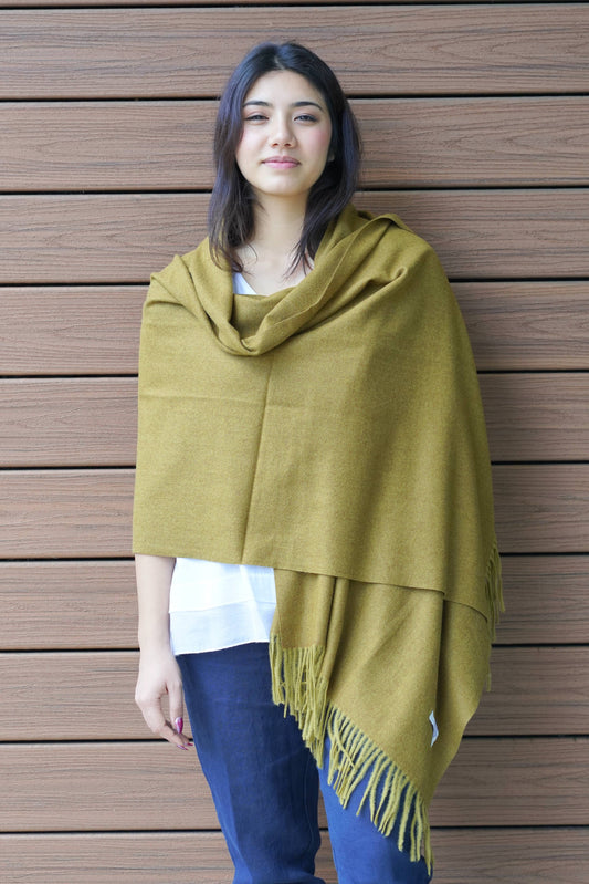 Cozy Cashmere Blend Stole-Olive