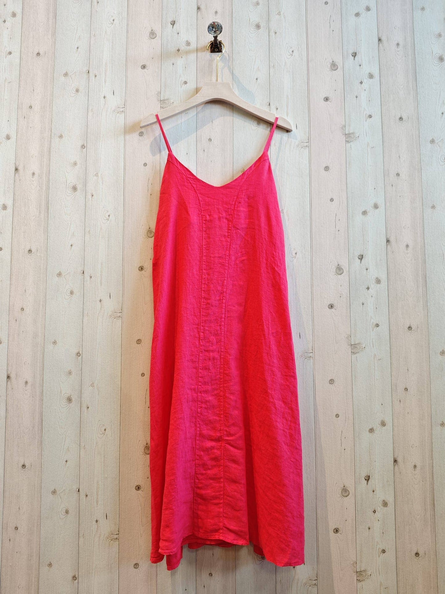 REF 18017 100% LINEN STRAP DRESS