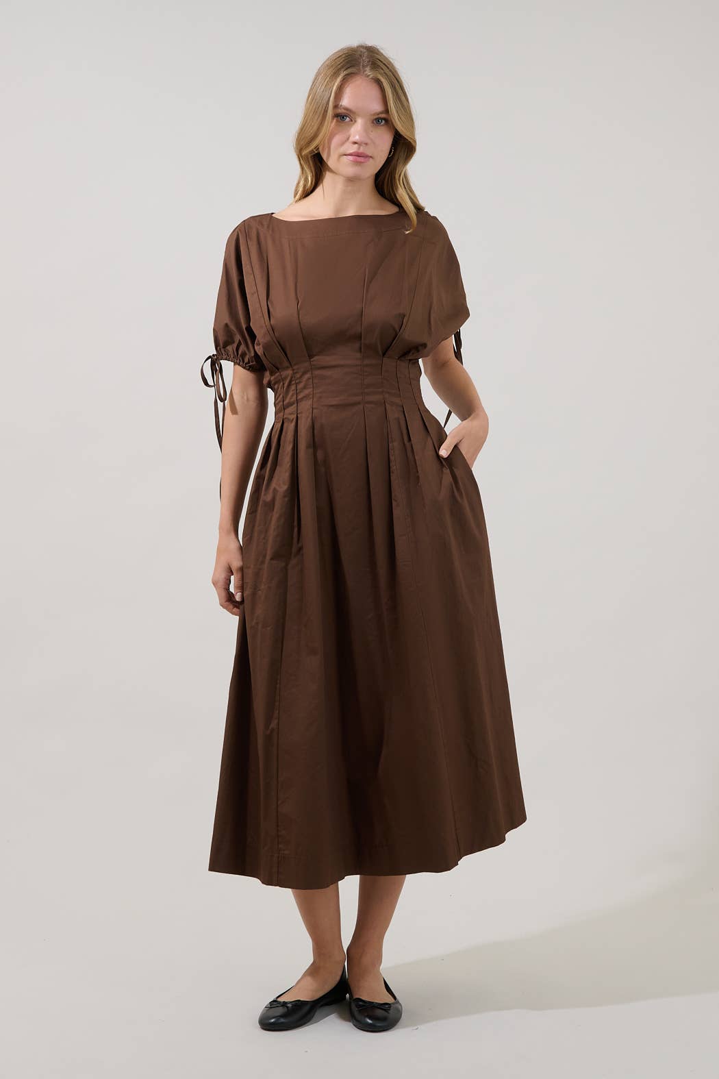 Fessia Pleated Midi Dress