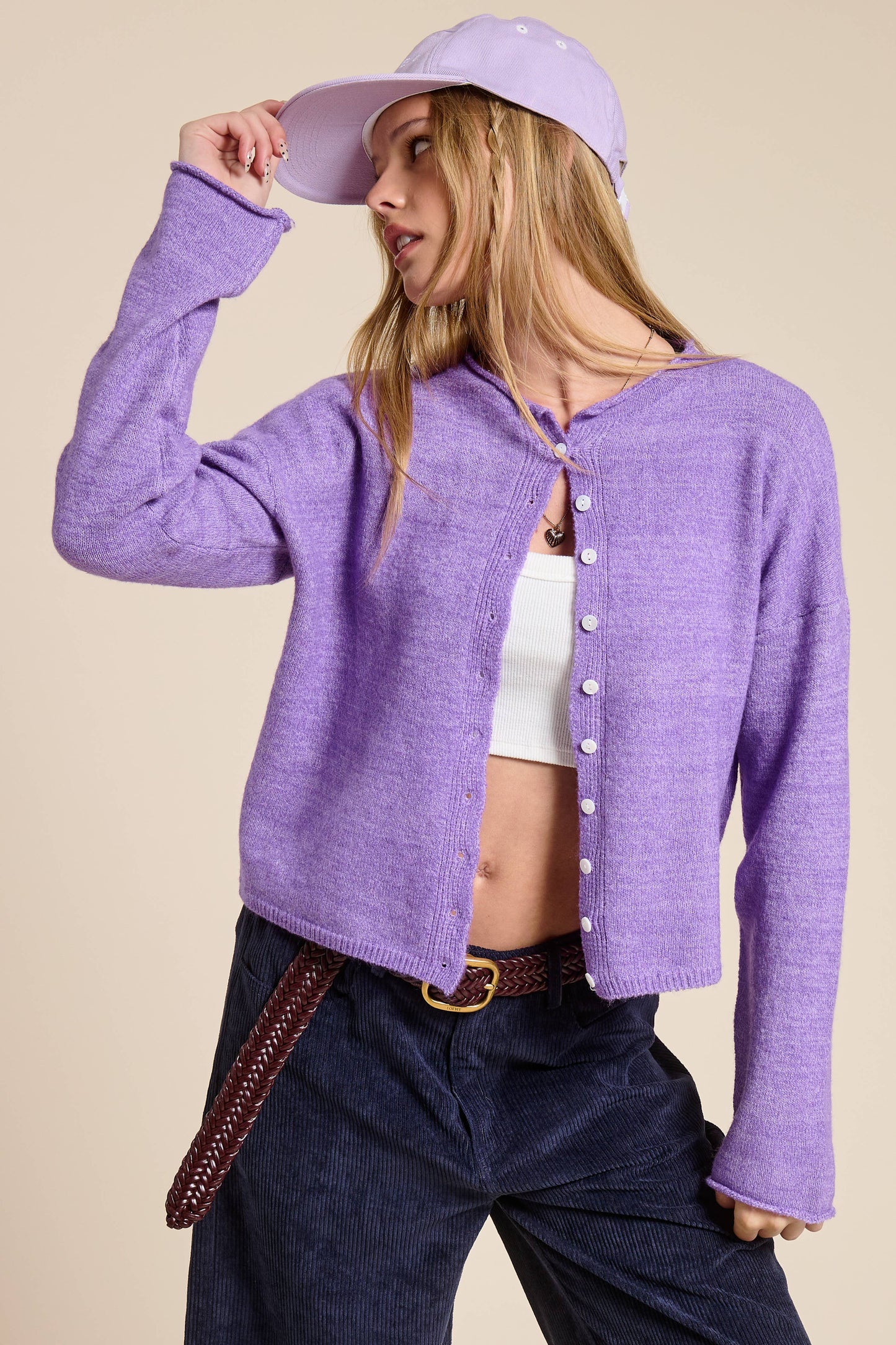 Essential Button Down Cardigan Top