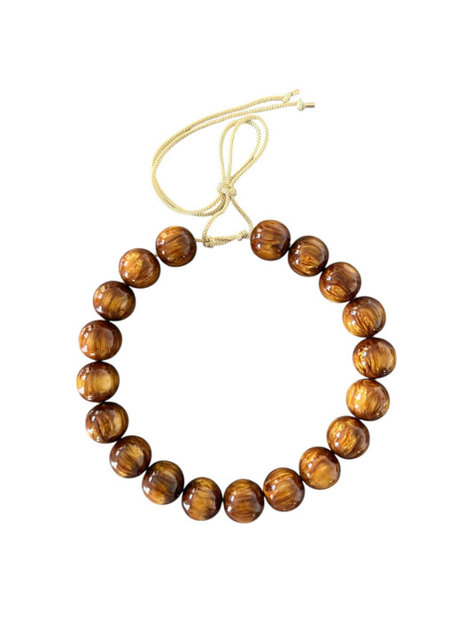 Chunky Beaded Necklace - Maple